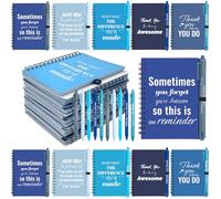 10 Sets/20 Pcs Employee Appreciation Gifts Bulk - Inspirational Notebooks with Motivational Pens, Small Notepads for Coworkers, Office Staff, Team, Volunteer, Nurse, Teachers, Housekeeping (Blue)