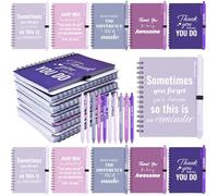 10 Sets/20 Pcs Employee Appreciation Gifts Bulk - Inspirational Notebooks with Motivational Pens, Small Notepads for Coworkers, Office Staff, Team, Volunteer, Nurse, Teachers, Housekeeping (Purple)