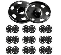 10 Sets 25mm Large Sew On Poppers, Heavy Duty Press Studs and Snap Fasteners for Coats Jackets Bags, Rust Proof Brass Black Sewing Buttons for DIY Clothes Repair Craft, No Tools Needed