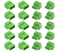 10 Sets 3.81 mm/0.15 in 3 Pins Solderless Connection Pluggable Terminals, 28-16AWG PCB Mounting Screw Terminal (3Pin (10Sets))