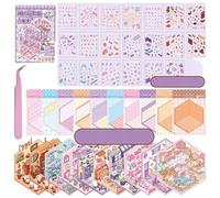 10 Sets 3D Sticker Scene Collection Book for Adults,DIY Sticker Therapy for Adults,Make Your Own Isometric House Stickers Relief Stress Pass The Time