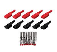 10 Sets 4mm Male Sheath Stackable Banana Plug Wire Solder Connector Connector Cap Cover Protector Plug Adapter Socket Coaxial Cable Cord Solder Barrier Panel O Press Terminal Outlet