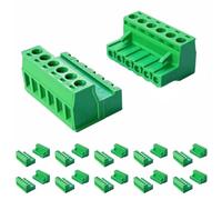 10 Sets 5.08mm Pitch PCB Screw Terminal Block Connector 6Pin Male & Female Phoenix Type Plug 300V 15A