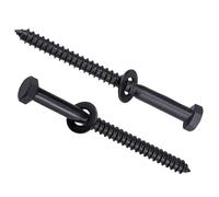 10-Sets 5/16 x 3-1/2" Hex Lag Screws and 5/16" ID Flat Washers, 304 Stainless Steel 18/8, Black Coated, Heavy Duty Wood Screws for Deck/Fence/Floor, by AOESIN
