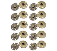 10 Sets Antique Brass Sew On Snap Fasteners Metal Snap Buttons Rust Proof Press Studs ，25mm Large Press Studs & Poppers Fasteners