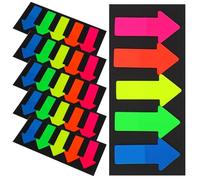 10 Sets Arrow Shaped Index Stickers, Plastic Re-stickable Bookmarks | Small Compact Page Markers, for Teachers and Readers, Office Filing and Planners