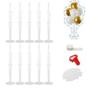 10 Sets Balloon Pole Stand Base Support Holder, 70cm Height Reusable Clear Table Balloon Stand Kit Set, Birthday Party, Graduation, Wedding Festival Balloons Decorations