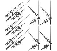 10 Sets Black Plastic Clock Hands Set for Quartz Clocks and Repairs | Quiet Movement Support, Suitable for Most Styles, DIY Crafting Projects, Workshop Use, Modern Ornate Design