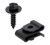 10 Sets Bumper Cover Fastening Components with U-Nuts for Toyota For Fender Liner Installation and Support (black)