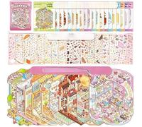 10 Sets DIY 3D House Stickers Collection Fun DIY Sticker Scene Make Your Own Sticker Therapy for Adult Relief Stress Pass The Time