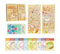 10 Sets DIY 3D Miniature Scene Sticker Book + 6 Cute Stickers Cabin Simulated Game Relief Sticker Therapy Scene Book House Stickers Fun Craft Gift for Adults Teens Ostergeschenke Kinder (Style B)