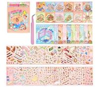 10 Sets DIY 3D Sticker Scene Collection Book for Adults Cute Play Park Hamburg Castle Library Make Your Own Shop House Stickers Therapy for Adult Relief Stress Pass The Time
