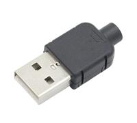 10 Sets DIY USB 2.0 Connector Plug A Type Male 4 Pin Assembly Adapter Socket Solder Type Black Plastic Shell For Data Connection