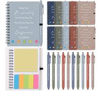 10 Sets Employee Appreciation Gift Bulk Inspirational Notebook Journal with Motivational Pen Bulk Inspirational Gifts for Volunteer Nurse Teacher Coworker Team Thank You Staff Gift Christmas School