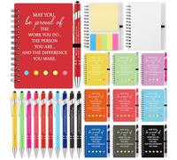 10 Sets Employee Appreciation Gifts Bulk Coworker Gifts Inspirational Ballpoint Pens with Motivational Notebooks Thank You Staff Gift Leaving Gift for Employee Team Teacher Nurse Volunteer Office