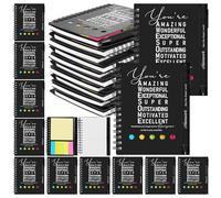 10 Sets Employee Appreciation Gifts Bulk Motivational Spiral Notebooks Inspirational Ballpoint Pens Team Building Pen Notepad Thank You Gifts for Coworkers Colleague Teacher Staff Nurse Christmas