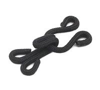 10 Sets Fabric Covered Hook and Eye Closures Bra Fasteners Black Sew on Fur/Coat Fastenings (30mm)