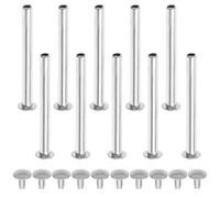 10 Sets Hand Fan Shaft Rivets and Nuts 30mm Silver | Stainless Steel Roundhead Fittings, Secure Shafts for Bamboo and Cloth Fan Repair, M5 Rivet Nut
