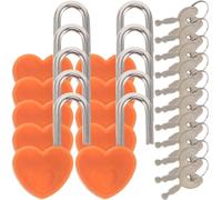 10 Sets Heart Shaped Lock and Key Mini Padlock for Treasure Box