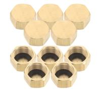 10 Sets Hex Pipe Cap 3/8 Inch Npt Female Thread with Rubber Gasket | Temporary Line Sealing, Fits Male Npt Fittings, Golden Brass Finish, Corrosion-resistant Choice for Home