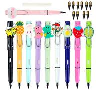 10 Sets Inkless Everlasting, Infinity Magic Pencil with Eraser, Tree-Friendly Cute Forever Pencil for Kids Writing, Sketch, Drawing, (10 Pencils + 10 Erasers + 10 Replacement Pen Tips) (Colour 6)