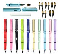 10 Sets Inkless Everlasting, Infinity Magic Pencil with Eraser, Tree-Friendly Cute Forever Pencil for Kids Writing, Sketch, Drawing, (10 Pencils + 10 Erasers + 10 Replacement Pen Tips) (Colour 2)