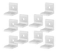 10 Sets L-Shaped Aluminum Alloy Inside Corner Bracket with 2 Holes | Silver Anodized Finish, Bolt-concealed Layout, Stable Vertical Support, Fits Standard T-slot Profiles