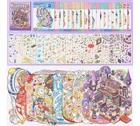 10 Sets Medium Size 3D DIY Stickers Scenes Book,Cartoon 3D DIY House Sticker Make Your Own Mini House Magic Academy Space Travel Music Box for Kids Adult Therapy Relief Stress Pass The Time