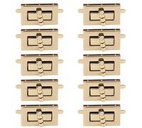 10 Sets/Pack Turn Lock Clasp Replacement, Classic Rectangle Twist Lock Fasteners for Luggage Bags, Premium Alloy Purse Lock with Multipurpose Use for Handbags Messenger Bags DIY Ac