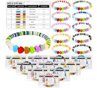 10 Sets Phlebotomy Essentials Order of Draw Reference Badge Cards with Beaded Bracelet Phlebotomy Practice Kit Colorful Stackable Stretch Bracelet for Nurse School Student Phlebotomist Supplies