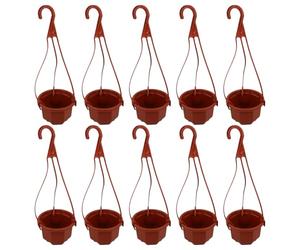 10 Sets Plastic Hanging Orchid Pot with Hooks, Decorative Flowerpot