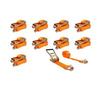 10 Sets Ratchet Tie Down Straps, 6/8/10m 5T Heavy Duty Ratchet Straps Portable Ratchet Straps with Hooks,Tie Down Straps for Professional Cargo Fixation on Trailers and Trucks (8m)
