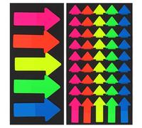 10 Sets Re-stickable Index Stickers Arrow Shaped | Plastic Tabs, Easy Repositioning, Quick Notes and Document Filing, Per Pack for Students and Readers