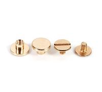10 Sets Solid Brass Button Stud Screw Nail Screwback for Clothing Leather Rivet Belt Craft,Gold Color,5/6.5/8mm(5mm)