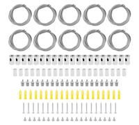 10 Sets ZONADAH Adjustable Light Suspension Kit - Luminaire Installation Hardware with 1m Cable for Commercial Aquarium, LED Panel Lights, and More - Supports up to 5kg Per Strip