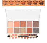 10-Shade Warm Neutral Eyeshadow Palette with Matte & Shimmery Finishes - Versatile, Long-Lasting, Highly Pigmented Eye Makeup Kit for Day to Night Looks, Featuring Soft Peach, Rose Gold & Bronze