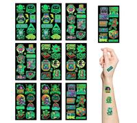 10 Sheet Gamer Temporary Tattoos Glow in Dark Video Game Stickers Gifts Game Button Gaming Stickers for Kids Classroom Rewards Gamer Birthday Party Supplies
