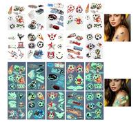 10 Sheet Glow in the Dark Football Temporary Tattoos Set, for Everyday Use