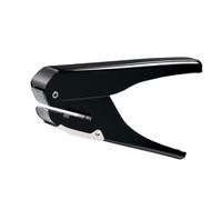 10 Sheet Manual Oval Hole Puncher Capacity for Id Badges | Single Slot Punch, Teachers and Office Staff, Black Plastic and Metal Build, Desk Use for Cards