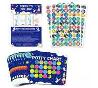 10 Sheet Potty Training Reward Chart,Toilet Training Reward Chart,with 210 Pcs Potty Training Stickers,for Boys Girl Toddler Kids(Astronaut Themed)