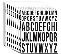 10 Sheet Self Adhesive Letter stickers, Vinyl stick on Letters Capital Alphabet sticker Letter for Crafts Outdoor Sign Wall Mailbox Windows Doors Car posterboard (1 Inch, 2 Inches, Black)