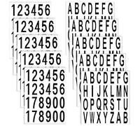 10 Sheet Sticky Waterproof Address Sign Mailbox Numbers Letters Stickers Stick on Black Vinyl Alphabet Number Decals for Home Car Window Door Truck Outside Signs(2 x 1 Inch)