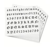 10 Sheet Temporary Tattoo Alphabet Set - Gothic Letter and Number Fake Tattoos in Black - Easy Apply Body Stickers for Finger, Wrist, Neck and Everyday Style