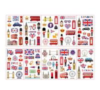 10 Sheet Union Jack Flag Tattoos for VJ DAY 80th Anniversary Decorations,Great Britain British Flag Temporary Tattoo,Fake Tattoos UK Sticker Face Tattoo for Adult,Kids Union Jack Royal Party Supplies