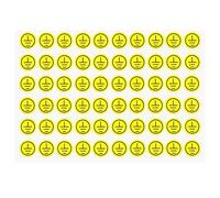 10 Sheet Voltage Safety Warning Stickers, 600Pcs Total 1cm Electric Safety Stickers, Electrical Grounding Sticker Symbol Decals Yellow
