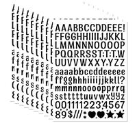 10 Sheets 0.5 Inch Self Adhesive Vinyl Letter Number Stickers Kit for Kids Mailbox Suitcase Guitar Water Bottle Laptop Guitar Phone Case Scrapbooking, Letters Black