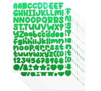 10 Sheets 1/2 Letter Stickers,Waterproof Adhesive Vinyl Alphabet & Number for Scrapbook,Files and Inventory Labeling - 1120 Pieces Green Sticker Decals