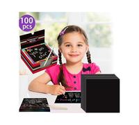 (10 sheets) 100 Pcs Magic Color Rainbow Scratch Art Paper Card Set Animal Geometry Painting Template Ruler Kids Art Craft Diy Toys