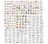 10 Sheets/227pcs Snowman Face Stickers, Cute Small Face Stickers for Crafts Winter Christmas Ornaments Decals for Cups Wall Wood Glass Holiday Party Decorations