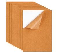 10 Sheets 30x21cm 2mm Thick Cork Board, Cork Sheet, Self Adhesive Cork Tiles, for Coasters Wall Decoration DIY Crafts Bulletin Board for Office, Home, School